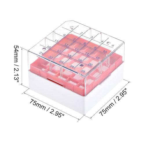 uxcell Centrifuge Tube Freezer Storage Box 25 Places Waterproof Polypropylene Cryogenic Holder Rack for 1.8/2ml Microcentrifuge Tubes Vials Sample...