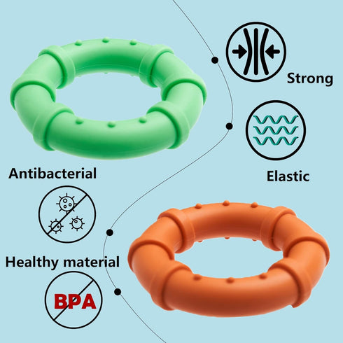 Dog chew Toys for Aggressive chewers Small Breed Non Toxic Silicone Long Lasting Dog Toys Ring Toy for Healthy Teeth (Green)...