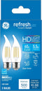 GE Refresh LED Light Bulbs, 60 Watt Eqv, Daylight, Decorative Clear Bulbs, Medium Base (2 Pack)...