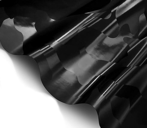 VViViD+ 2020 Edition Black Stealth Large Sized Pattern Camouflage Vinyl Car Wrap Roll (1ft x 5ft) Self Adhesive Film Air Release Technology, Scrat...