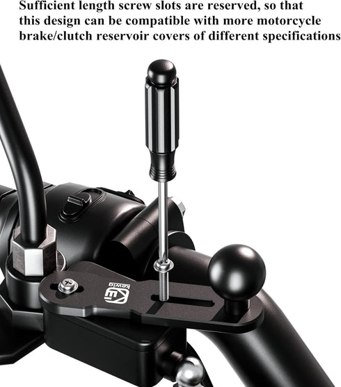 BRCOVAN Aluminum Alloy Mount Base with 1'' TPU Ball for Motorcycle Brake/Clutch Reservoir Cover Compatible with RAM Mounts B Size 1 Inch Ball Doub...