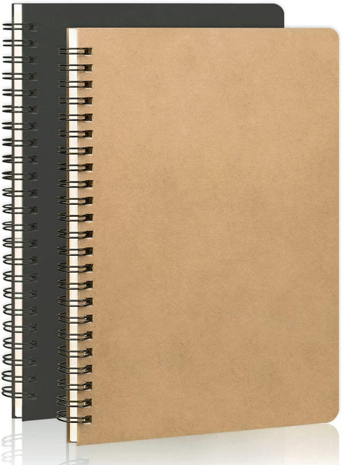 A5 Softcover Unlined Spiral Notebooks Blank Journals 2-Packs, Sketch Books Writing Pad Bullet Travel Memo Notepads Diary Planner for Work Women, 1...