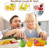 HERSITY Wooden Play Food Set Cutting Fruits and Veggies Toys for Toddlers 1-3, Pretend Play Kitchen Accessories Montessori Educational Toys for Ki...