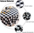 Buffalo Plaid Round Tablecloth Checkered Cotton Linen Table Cover for Kitchen Dining Room Home Decor ( Round - 48 Inch, White & Black )...