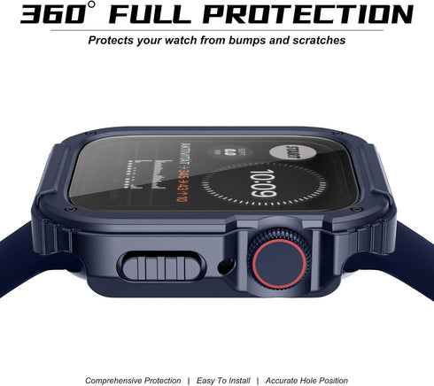 Recoppa for Rugged Apple Watch Case 41mm Series 7 & Series 8 & Series 9 with Screen Protector, Durable Military Grade Quattro Pro Series Drop-proo...