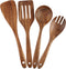 Wooden Cooking Utensils Set 4-Piece Wood Kitchen Utensil Set for Non Stick Cookware Wooden Spatula,Fork,Turner,Ladle,Strainer Spoons...