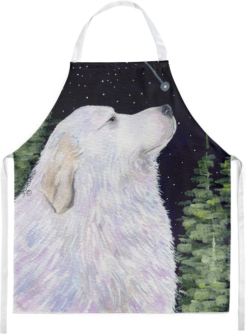 Caroline's Treasures SS8470APRON Starry Night Great Pyrenees Apron Cooking Kitchen Server Baking Crafts Gardening for Adult Women Men, Unisex, Lar...
