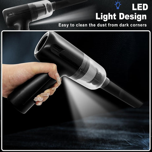 Mini Car Vacuum Cleaner, Handheld Vacuum Cordless, 2 in 1 Rechargeable Vacuum Cleaner & Air Duster, Wireless Car Vacuum with Powerful Suction for ...