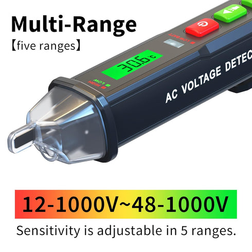 Voltage Tester Pen with Ambient Temperature Display,Non Contact Voltage Tester, Electrical Tester,Live/Null line Tester,Electric Tester with Flash...
