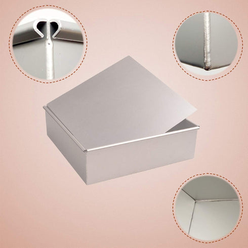 Anodized Aluminum Square Cheesecake Pan Chiffon Cake Mold Baking Mould with Removable Bottom 6 Inch x 6 inch x 3 inch...