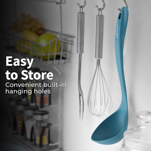 Zulay Kitchen Soup Ladle – Ergonomic, Heat-Resistant & Versatile for Serving Soup, Chili, Gravy & More - Sky Blue...