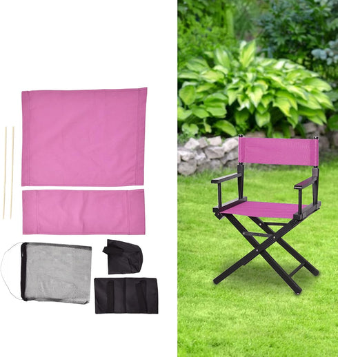 Director Chair Cover Durable Wear Resistant Stable Canvas Chair Seat for Office Rose Red...
