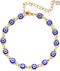 Evil Eye Bracelet for Women Blue Eye Anklet Link Chain Bracelets 14K Gold Adjustable Charm Jewelry Gift for Women...