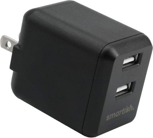 Smartish 2 Port USB Wall Charger - Charge Shack Maximum Speed 4.8 Amp Quick Charger Compatible with iPhone Android and All USB Devices (Silk) - Bl...