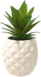 White Porcelain Pineapple Ananas Faux Plant Potted Artificial Succulent 7.8" Home Office Bathroom Tabletop Shelf Kitchen Decoration...