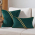 Avigers 12 x 20 Inch Teal Gold Leather Striped Lines Velvet Cushion Case Luxury Modern Throw Pillow Cover Decorative Pillow for Couch Living Room ...