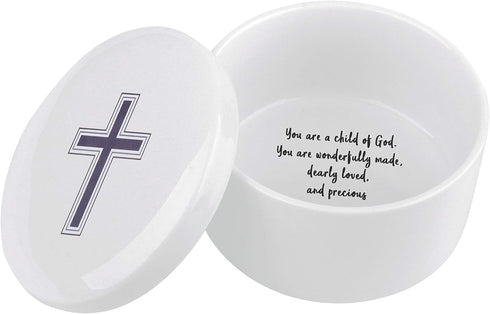 Keepsake First Communion for Girls Boys, Baptism Precious Moments, Jewelry Ceramic Box Plays Child of God, Godchild Birthday Kids Child, Godparent...