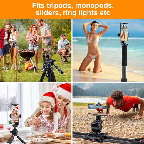 Phone Tripod Mount Adapter/Universal Tripod Cell Phone Holder, Fits Any Smartphone, 1/4" Standard Screw, Rotating Vertical and Horizontal, Compati...