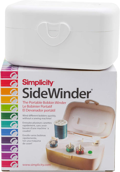 Simplicity 388175A Sidewinder Portable Automatic Bobbin Winder Machine, 120 Voltage, White...