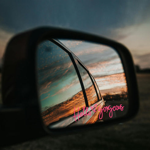 3Pcs Hello Gorgeous Car Rearview Mirror Decals, Vanity Mirror Stickers, Cute Window Vinyl Decal, Car Decal for Women, Fancy Girl Car Accessories...