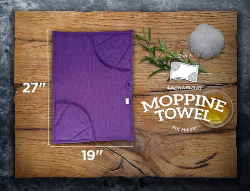 Rachael Ray Moppine Towel, 2pk - 2-in-1 Kitchen Towel and Pot Holder with 2 Heat Resistant Pockets to Grip Hot Cookware, Bakeware-Absorbent Kitche...