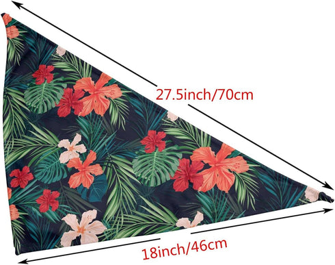 Flowers in The Palm Trees Banana Leaves Dog Bandana,Dog Bandanas Triangle Bibs Scarf Accessories for Small Medium Large Dogs Cats Pets Animals...
