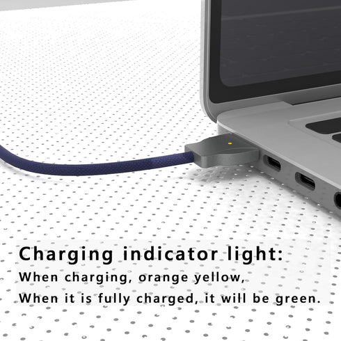 Type C to Magnetic Charging Cable,Compatible with magsafe3 and Macbook2012-2023, 2M, Midnight Black...