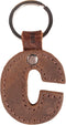 Hide & Drink Thick Leather Alphabet Letter Keychains Handmade Bourbon Brown...