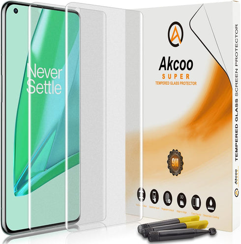 Matte Screen Protector for OnePlus 9 Pro, Tempered Glass UV Set - 2 Pack, Anti-Glare, Anti-Fingerprint, 9H Scratch Resistant, Soft and Sensitive T...