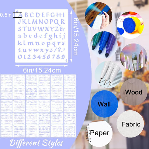 30 Pack Letter Stencils 6 x 6 Inch Alphabet Stencils Letters and Numbers Stencil Lettering Stencils Bullet Journaling Stencils...