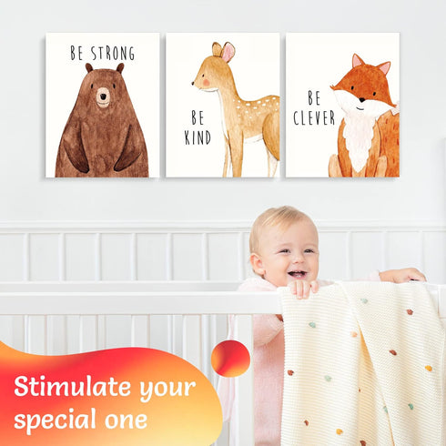 Set of 6 Baby Animal Nursery Wall Art Prints - Cute & Inspirational Decor for Baby Girls & Boys, Kids Room, Playroom, Nursery - Unframed 8x10 Inch...