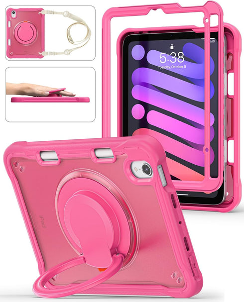 BRAECN iPad Mini 6 Case,Cover for Kids 8.3 inch 2021 iPad Mini 6th Gen, Shockproof Dropproof Rugged Protective Case with Pen Holder Carrying Shoul...