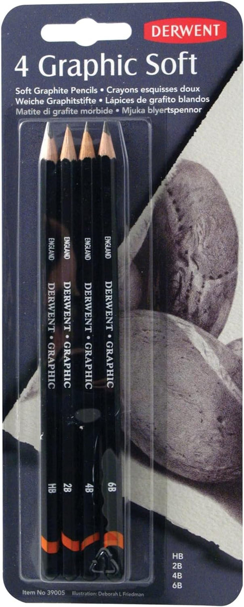 Derwent Graphic Pencils, Soft, Pack, 4 Count (39005)...
