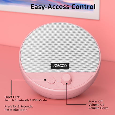 Jeecoo A10 USB Plug-N-Play Laptop Speakers Bluetooth Computer Speakers with Small & Portable, Easy-Access Volume Knob, Small Speaker for PC Deskto...