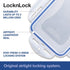 LOCK & LOCK Easy Essentials Food Storage lids/Airtight containers, BPA Free, 54 Ounce, Clear...