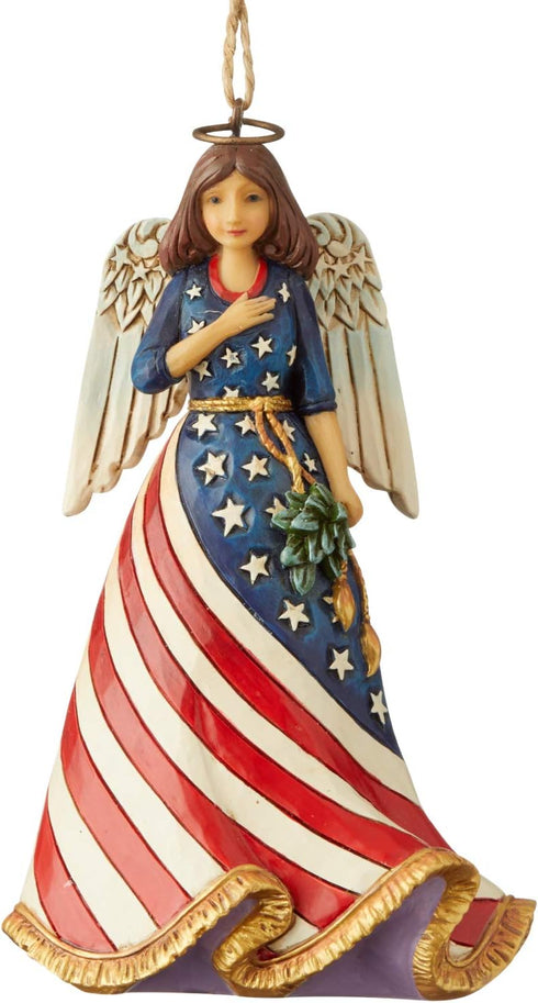 Enesco Jim Shore Heartwood Creek Patriotic Angel Hanging Ornament, 4.75 Inch, Multicolor (6004317)...