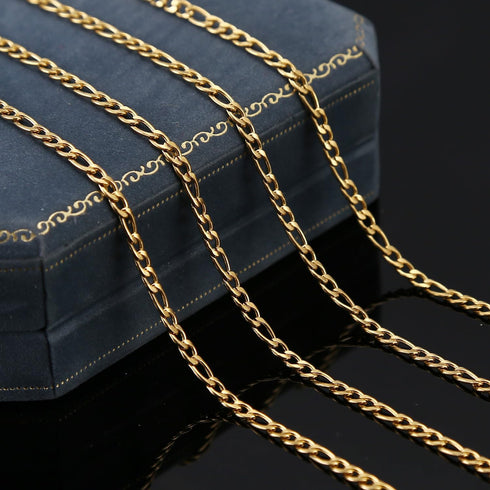 Shuaizhennuo Figaro Chain Link 32.8 Feet 304 Stainless Steel Bracelet Necklace Chain Spool in Bulk for DIY Men Women Jewelry Making with Lobster C...