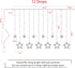 Star Curtain Lights for Bedroom - Plug-in 9ft 138 LED Fairy Twinkle Lights with 12 Star Drops, Connectable Window Lights with Remote 8 Lighting Mo...