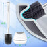BOOMJOY Toilet Brush and Holder Set, Silicone Toilet Bowl Cleaner Brush, Bathroom Cleaning Bowl Kit with Tweezers, Bathroom Accessories with Alumi...