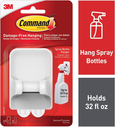 Command Spray Bottle Hangers, White/Gray, 2...
