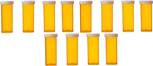 Plastic Prescription Vials with Snap Caps 6 Dram - 12 Per Bag...