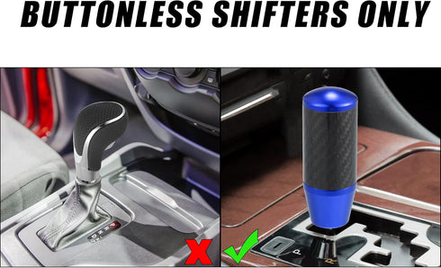 X AUTOHAUX Automatic Manual Gear Stick Shift Knob Transmission Gear Lever Stick Shifter Handle Carbon Fiber Pattern Blue...