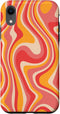 iPhone XR Retro Groovy Liquid Swirl Hippie 70's 80's Psychedelic Phone Case...