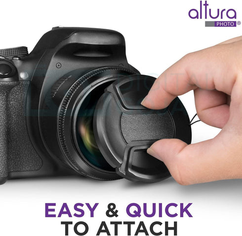 Altura Photo 55mm Lens Cap - 2 Pack Nikon Lens Cap Cover for D3400, D3500, D5500, D5600 with AF-P DX NIKKOR 18-55mm f/3.5-5.6G VR, Sony FE 28-70mm...