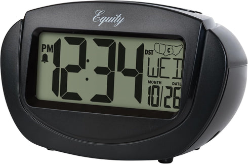 Equity by La Crosse 31022 Insta-Set LCD Alarm Clock, Black...