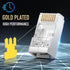 Shielded RJ45 Cat6 Cat 6A Connectors - Pass Through Connector Gold Plated 3 Prong 8P8C Modular Plugs for FTP/STP Stranded Ethernet Cable & Solid W...