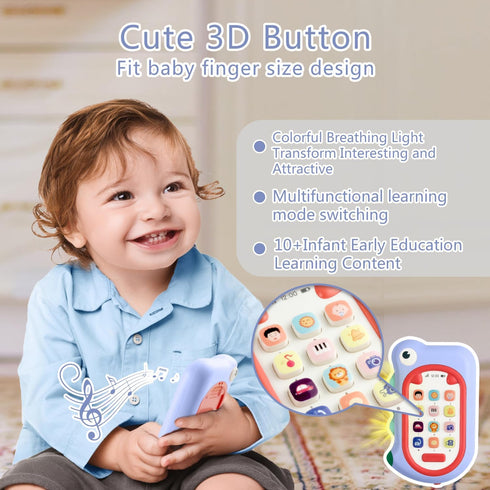 Richgv Dinosaur Baby Phone Toy, Baby Toys 6-12 Months Baby Boy Gifts with 80+ Sound Effects Color Changing Light 1 Year Old Boy Birthday Gift Stoc...