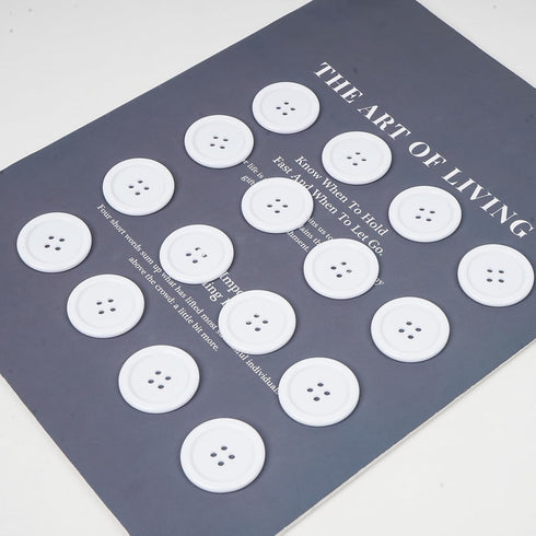 Chenkou Craft Mix Color Plastic Resin Circle Big Button 4 Holes DIY Craft Sewing (White, 1 1/4"(30mm))...