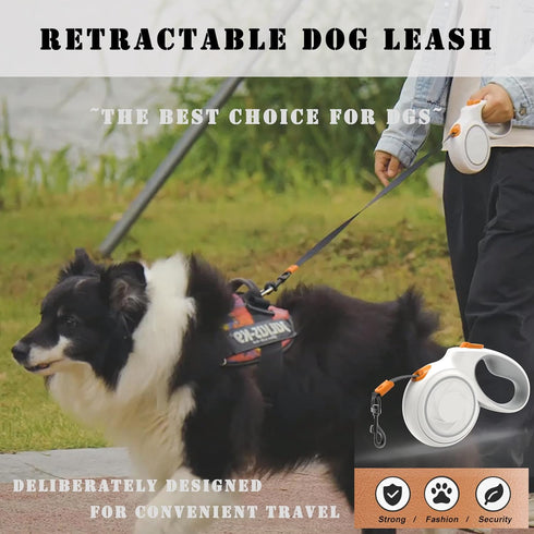 HCY&WLD Retractable Dog Leash with Anti-Slip Handle, 10 ft Durable Pet Walking Leash for Small Dogs/Cats/Small Animals up to 26 lbs, 360° Tangle F...