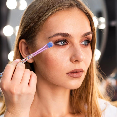 Makeup Brushes Set Crystal Handle, 7 Pcs Clear Crystal Face Powder Eye Shadow Concealer Highlight Make Up Brushes Tool Kit for Girls Teen Gift...